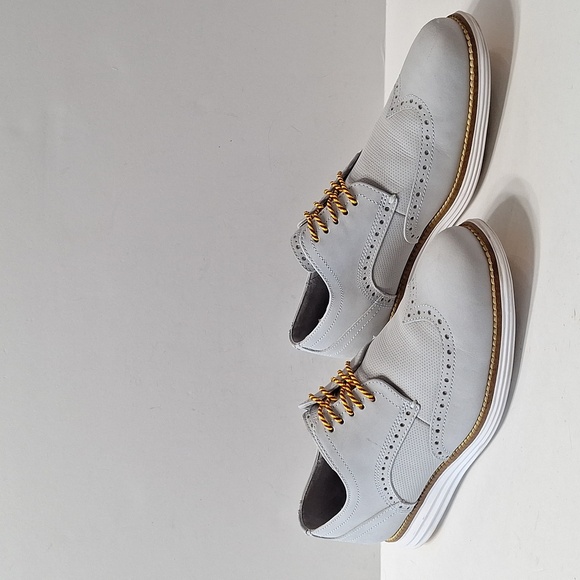 Cole Haan Men's Gray Lace Up Business Preppy Grand Wingtip Oxford Shoes Size 9M - Picture 2 of 12